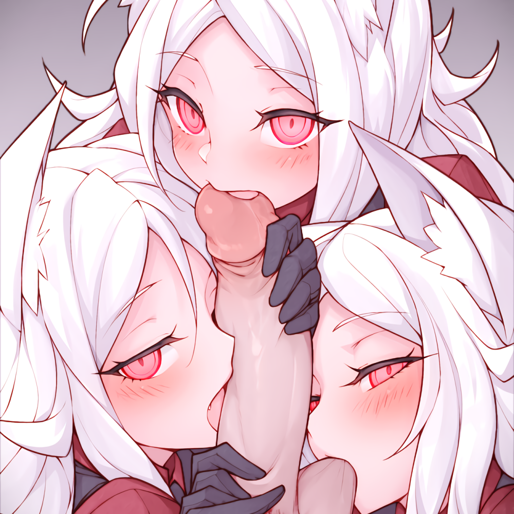 waero.demon_.cerberus.helltaker.tripleblowjob
