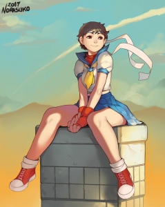 sakura.kasugano.street.fighter.sitting